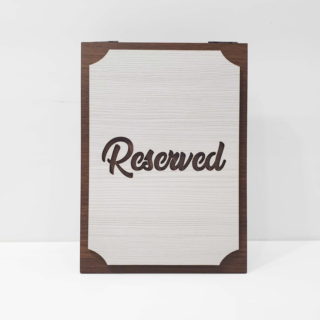 Signage Cafe duduk - RESERVED (MEJA) - Standing Sign Meja Resto