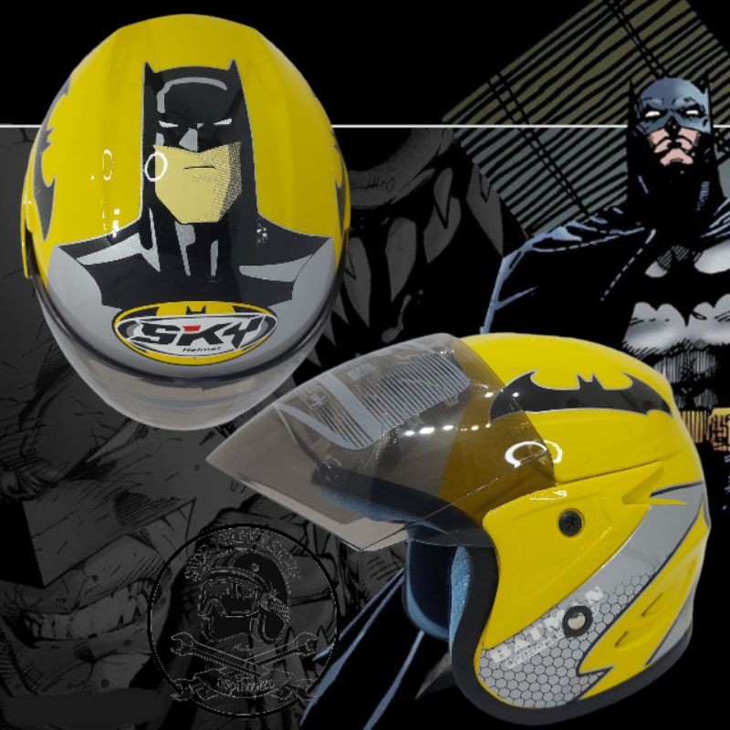 Helm Anak Batman Untuk 3 SD 9 Tahun