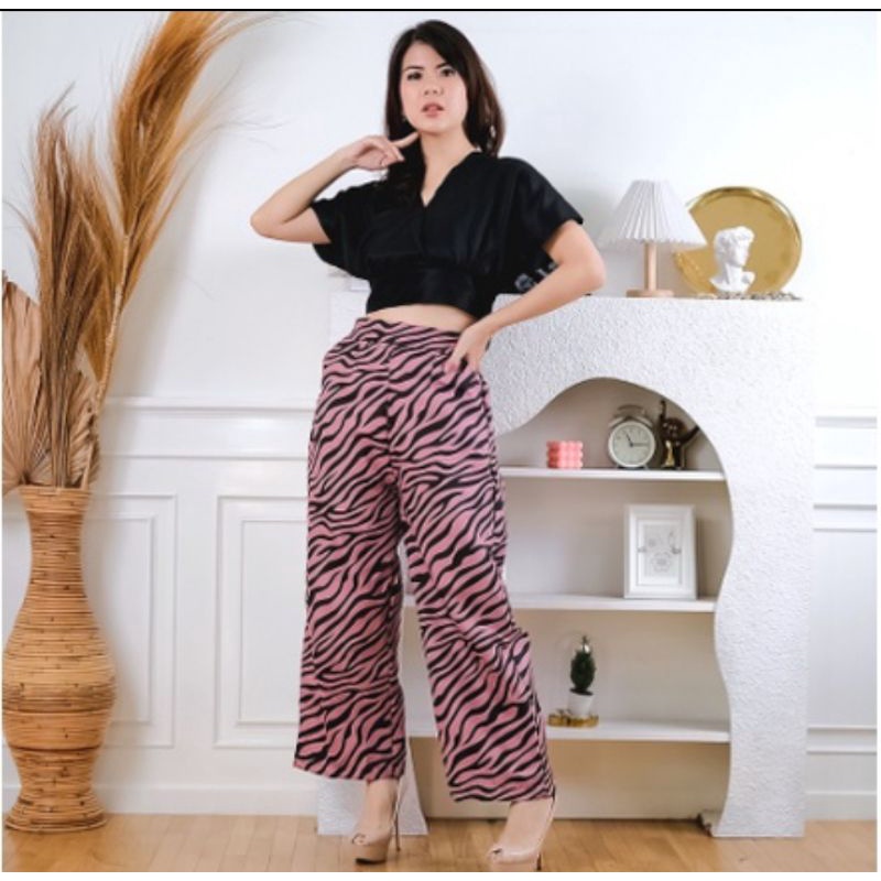 KULOT ZEBRA HITAM//KULOT ZEBRA PINK//KULOT RAYON//KULOT JUMBO RAYON PREMIUM TALI PINGGANG FULL KARET