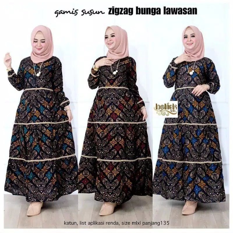 Gamis Batik Manggar, Padi,sekar,cantik,kubis,kipas,daun,kupu