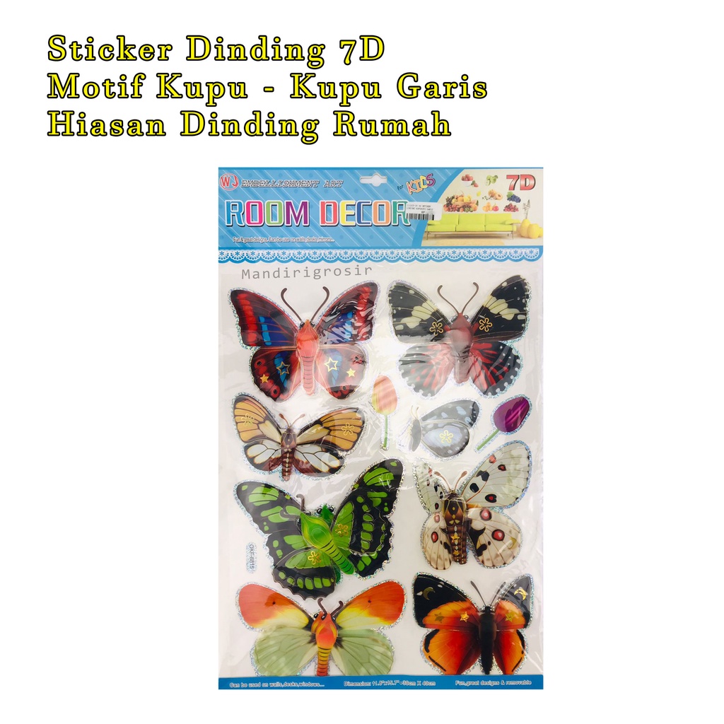 Sticker * Sticker Dinding 7D *Room Decor *Hiasan dinding Rumah *Sticker Kupu - Kupu