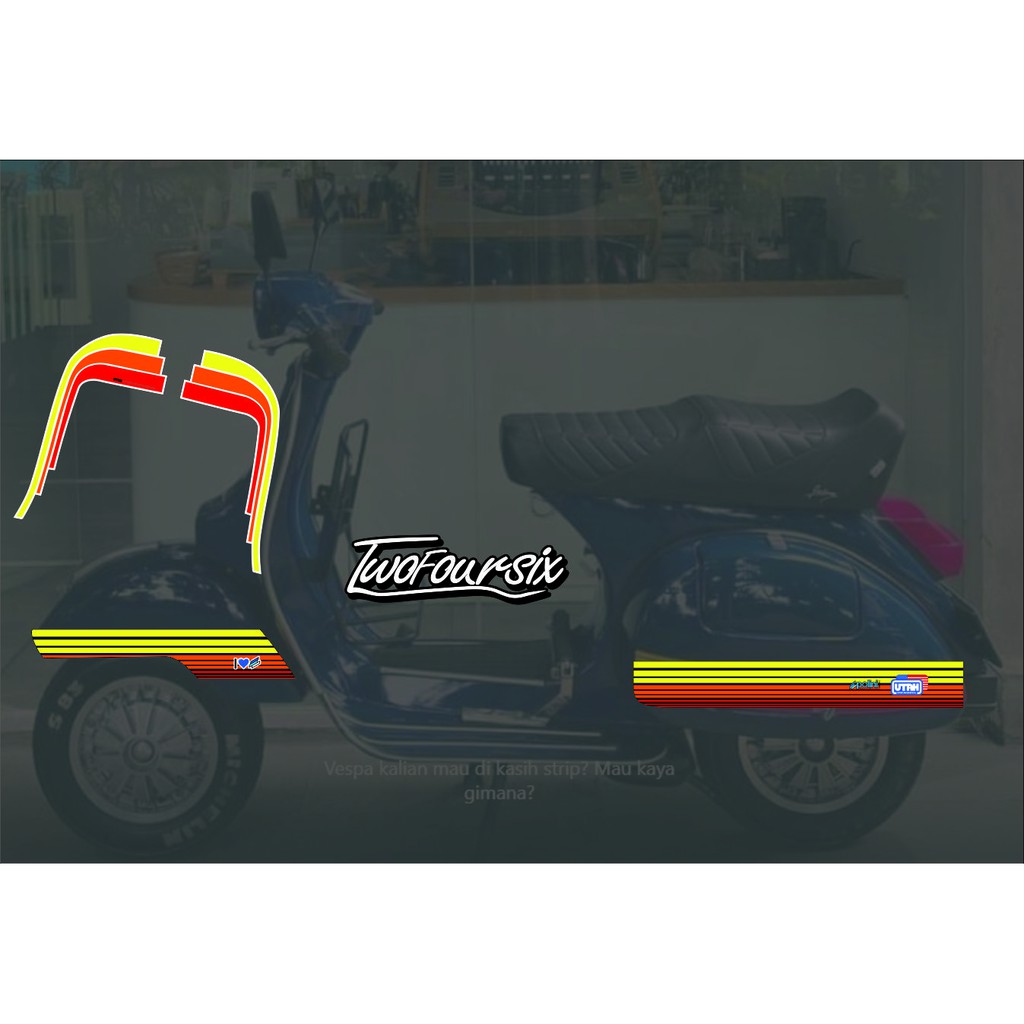 STRIPING VESPA UTAH ORANGE VESPA LARGEFRAME PX/EXCLE/EXCLUSIVE/SUPER