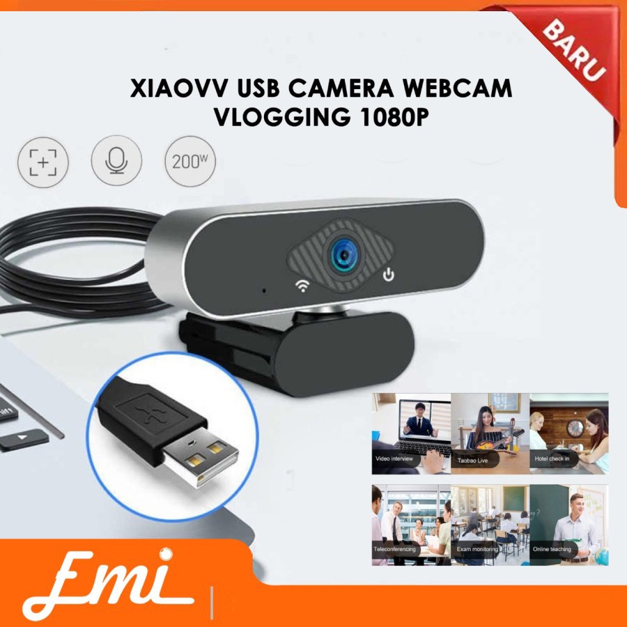 XIAOVV USB Camera Webcam Computer Laptop Vlogging 1080p