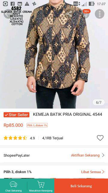 Kemeja Batik Pria Original 4544