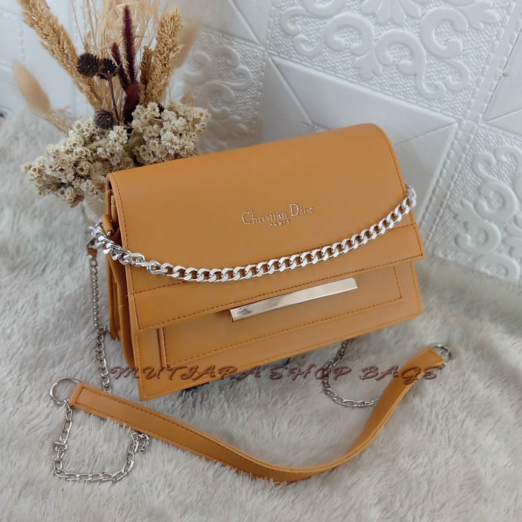 Selempang Tas Wanita Korean style CD Behel Silver Import