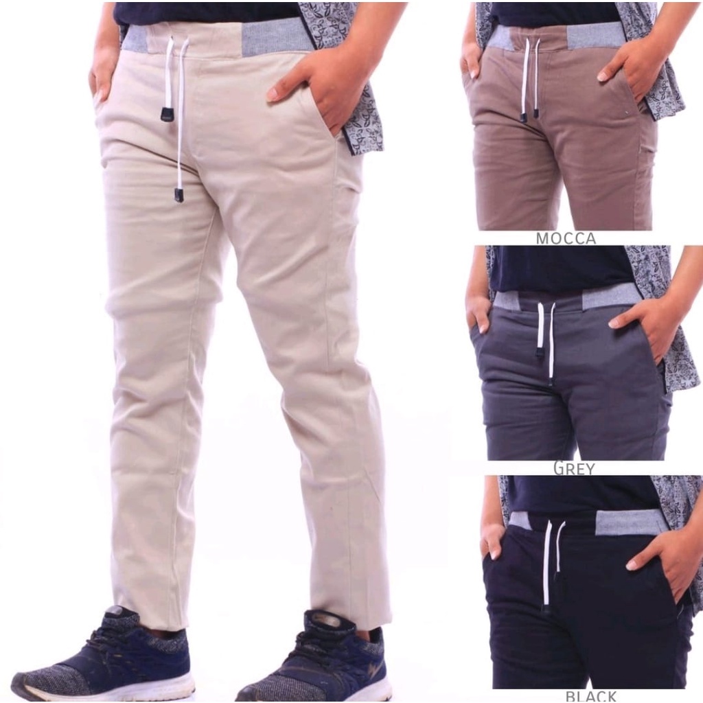 PROMO!! Celana Chinos Panjang Pria Slimfit Santai Casual Formal - Free size