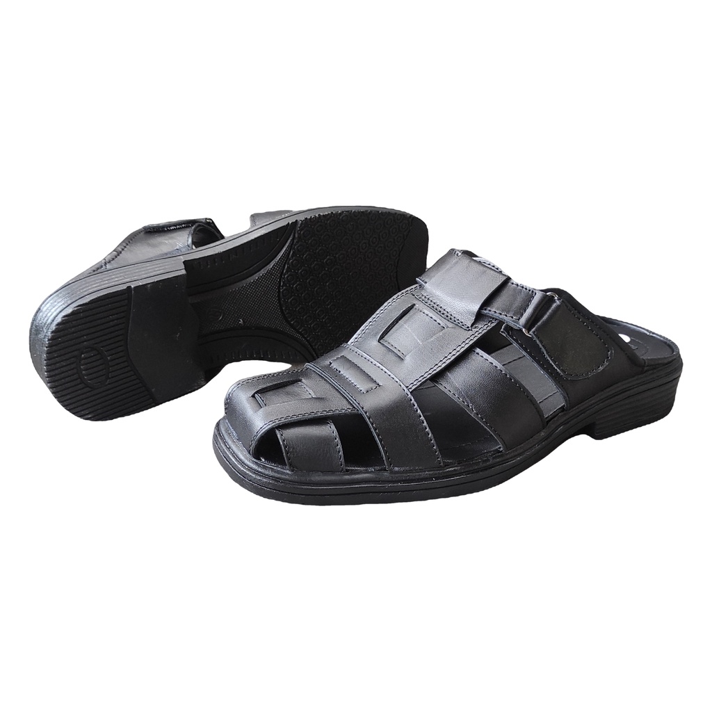 sepatu sandal pria/selop kulit pria/sandal pria/sepatu sandal kasual/sepatu sandal slip on kulit ASl