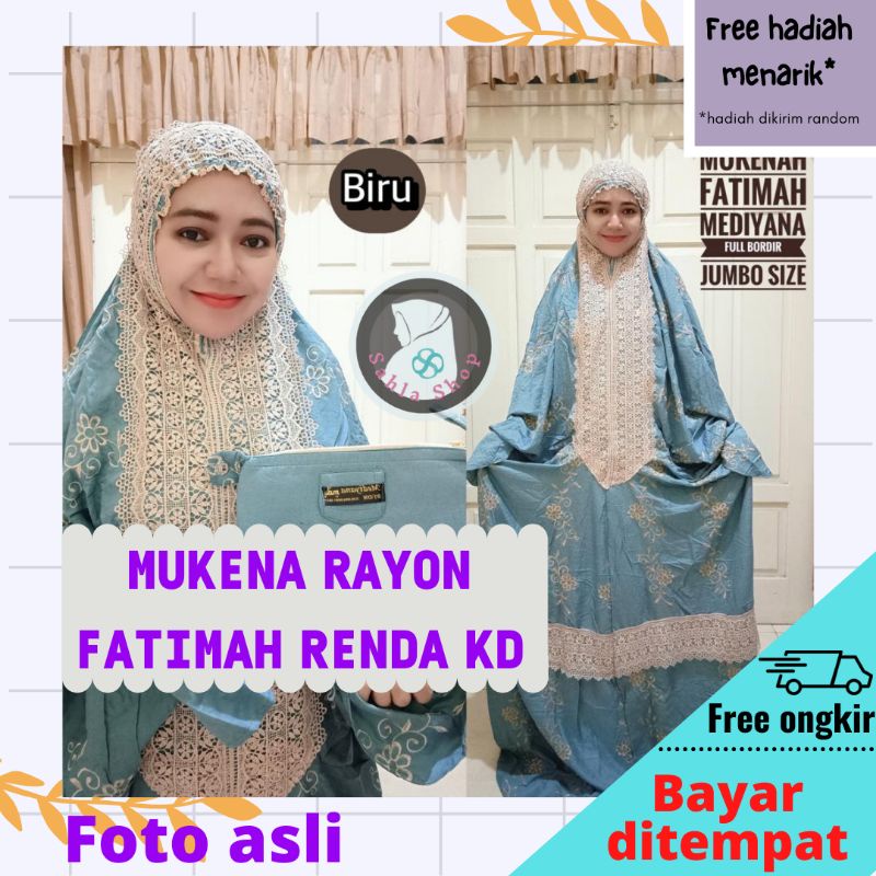 Mukena rayon fatimah kd Dewasa - Mukena Jumbo - Mukenah Terusan - Mukena Rayon -Mukenah Renda  - Muk