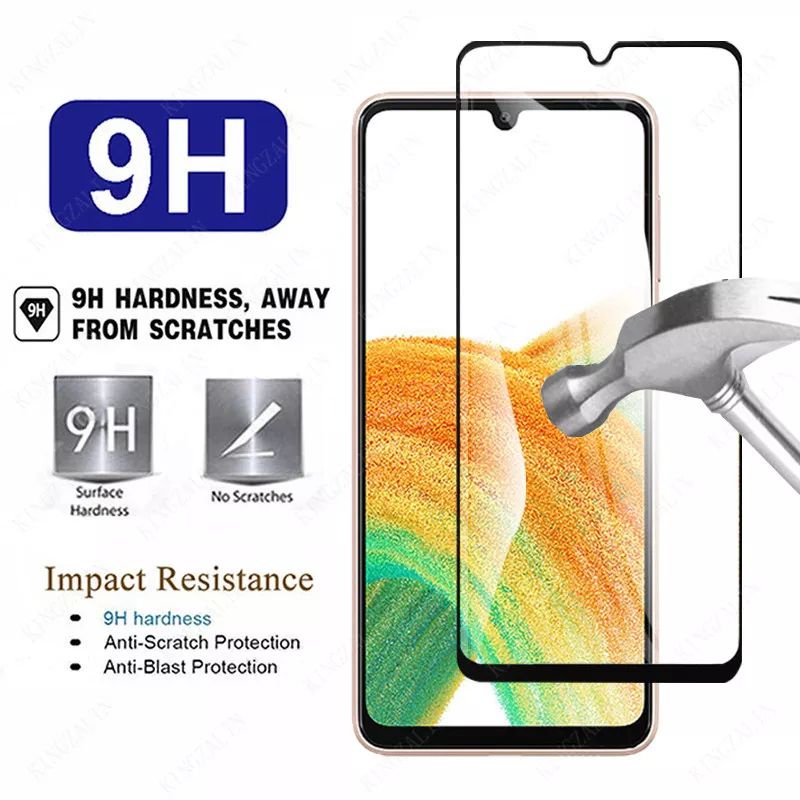 SAMSUNG GALAXY A33 5G TEMPERED GLASS FULL COVER 9H ANTI GORES KACA TEMPERED GLASS BEST QUALITY