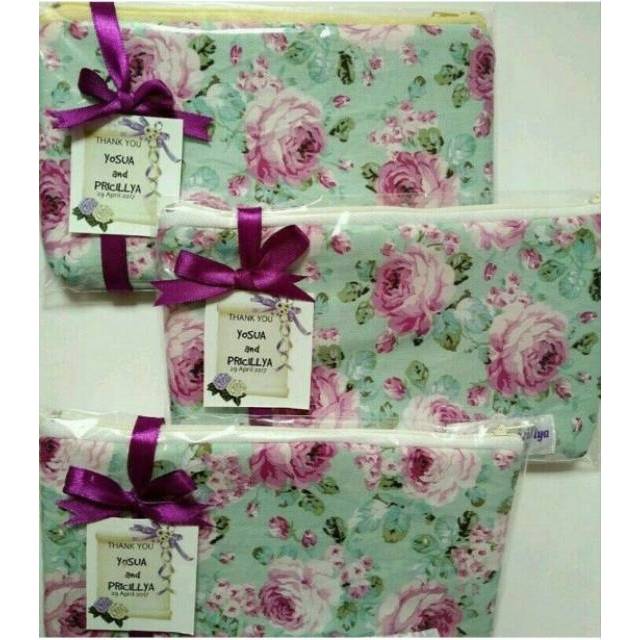 Pouch Dompet Kanvas Katun Kosmetik Make Up HP Murah Handmade Custom Unik Lucu Suvenir Souvenir