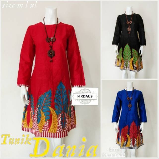 Tunik dania daun pisang motif kekinian dan trendy