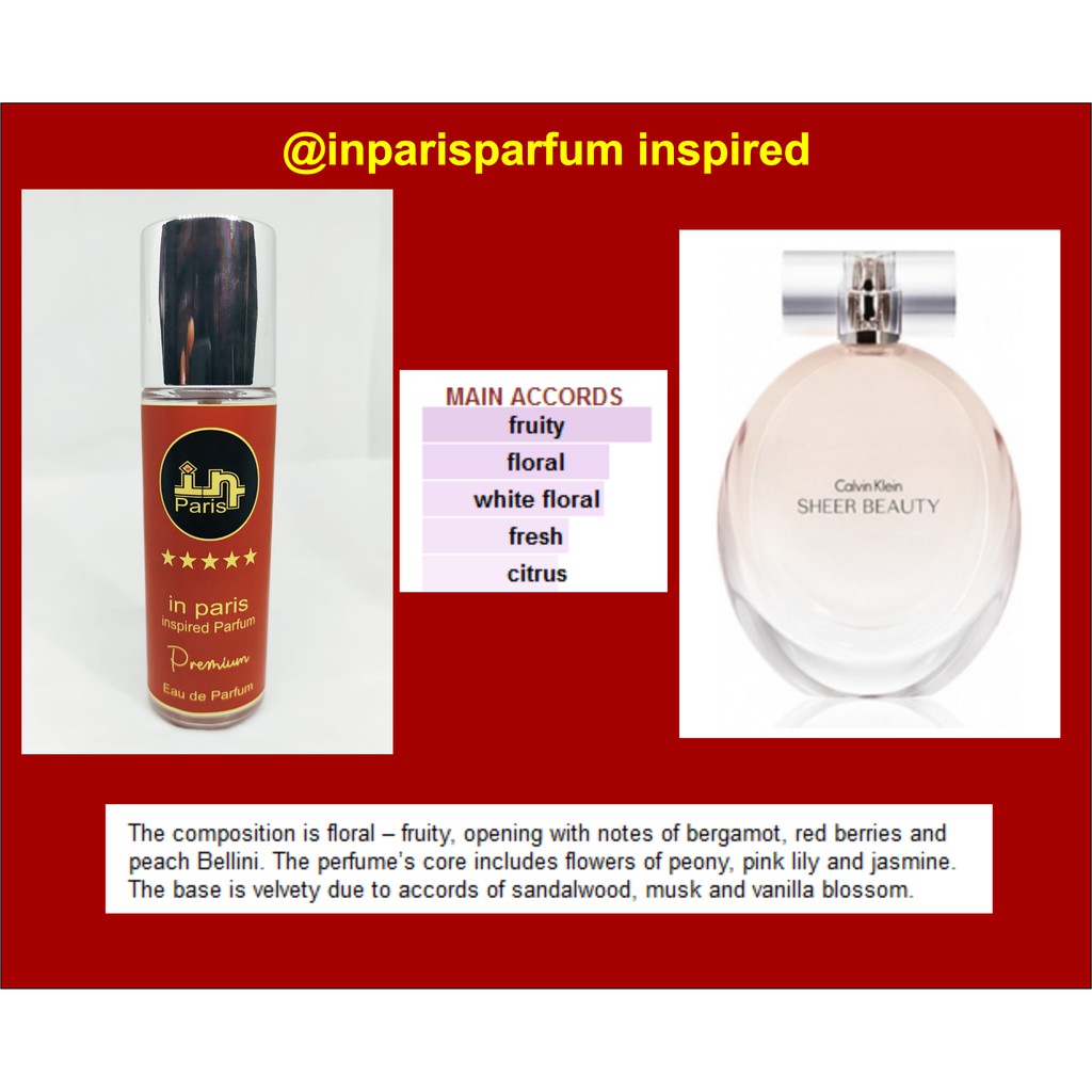 in Paris Parfum inspired CK.SHEER BEAUTY WOMEN