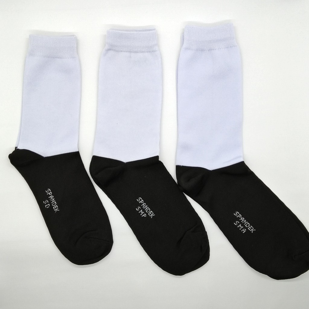 Kaos Kaki Sekolah Hitam Putih  Paket 1 Lusin