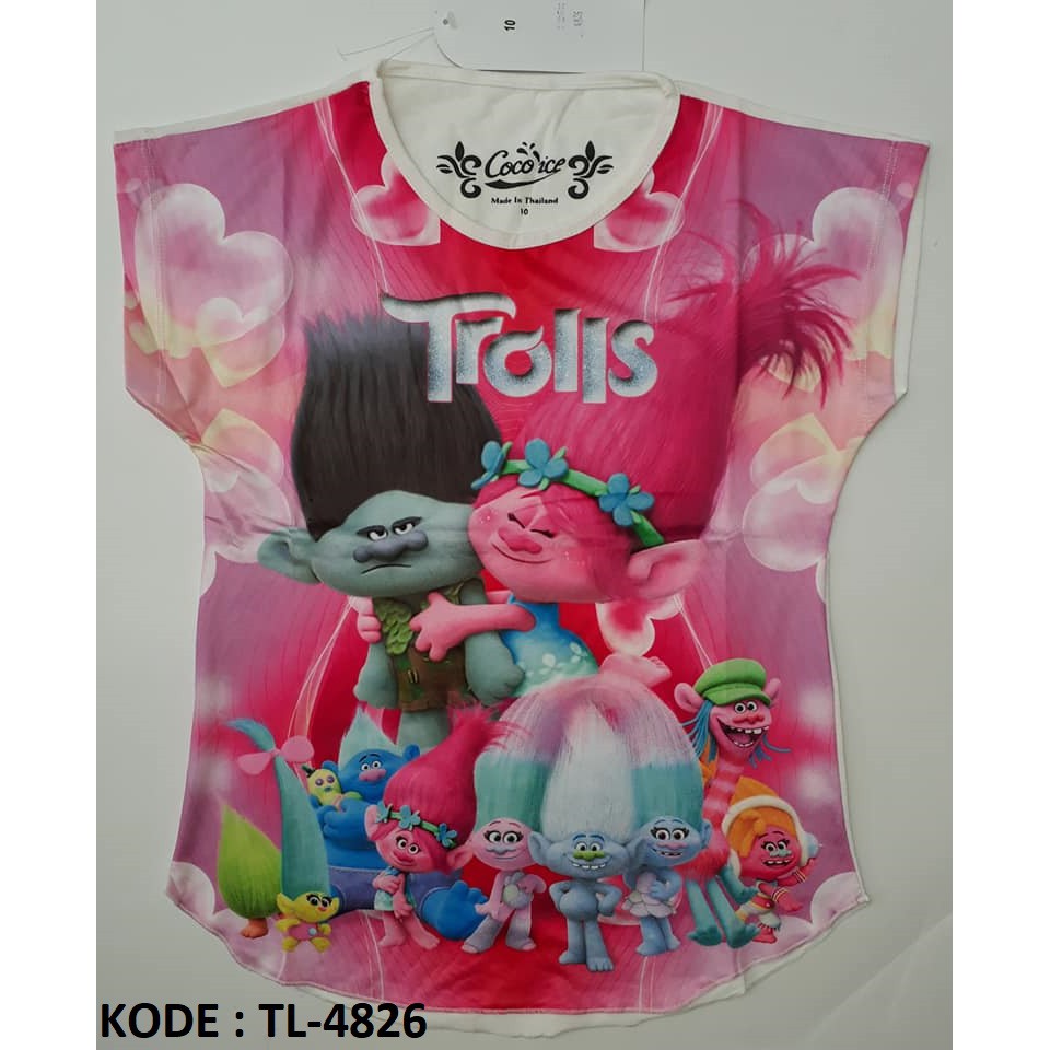  Kaos  Anak  Perempuan  merk Coco Ice TROLLS Shopee  Indonesia