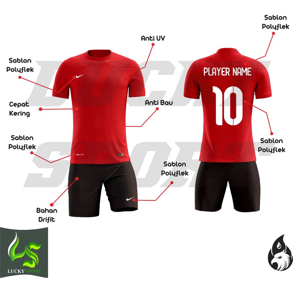 PAKAI NAMA + NO SUKA SUKA Stelan Jersey Futsal Training Sepak Bola Baju dan celana olahraga Murah