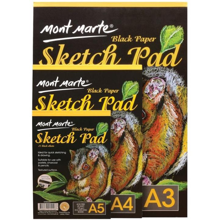 

Buruan Black Sketch Pad / Sketchbook / Buku Sketsa Hitam A4 Mont Marte Bergaransi