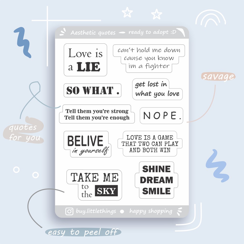 Stickers / Aesthetic quotes sickers
