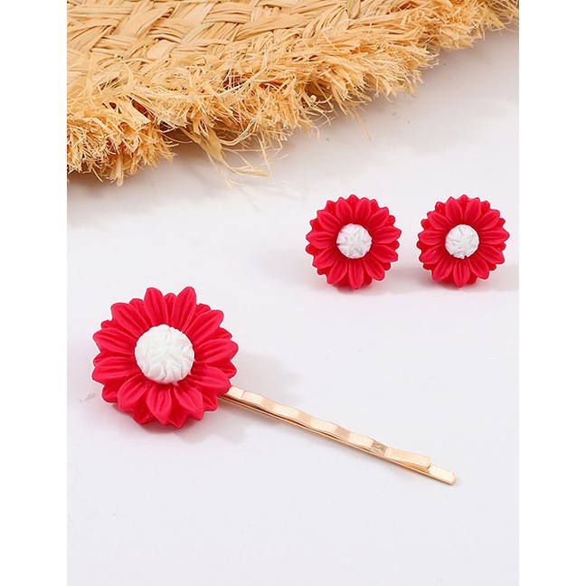 LRC Jepit Rambut Fashion Small Daisy Flower Stud Earrings Set F7557X