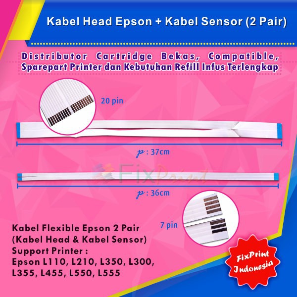 Kabel Head Printer Epson Kabel Sensor 2 Pair Cable Flexible L210 L350 L300 L355 L455 L550 L555 L220