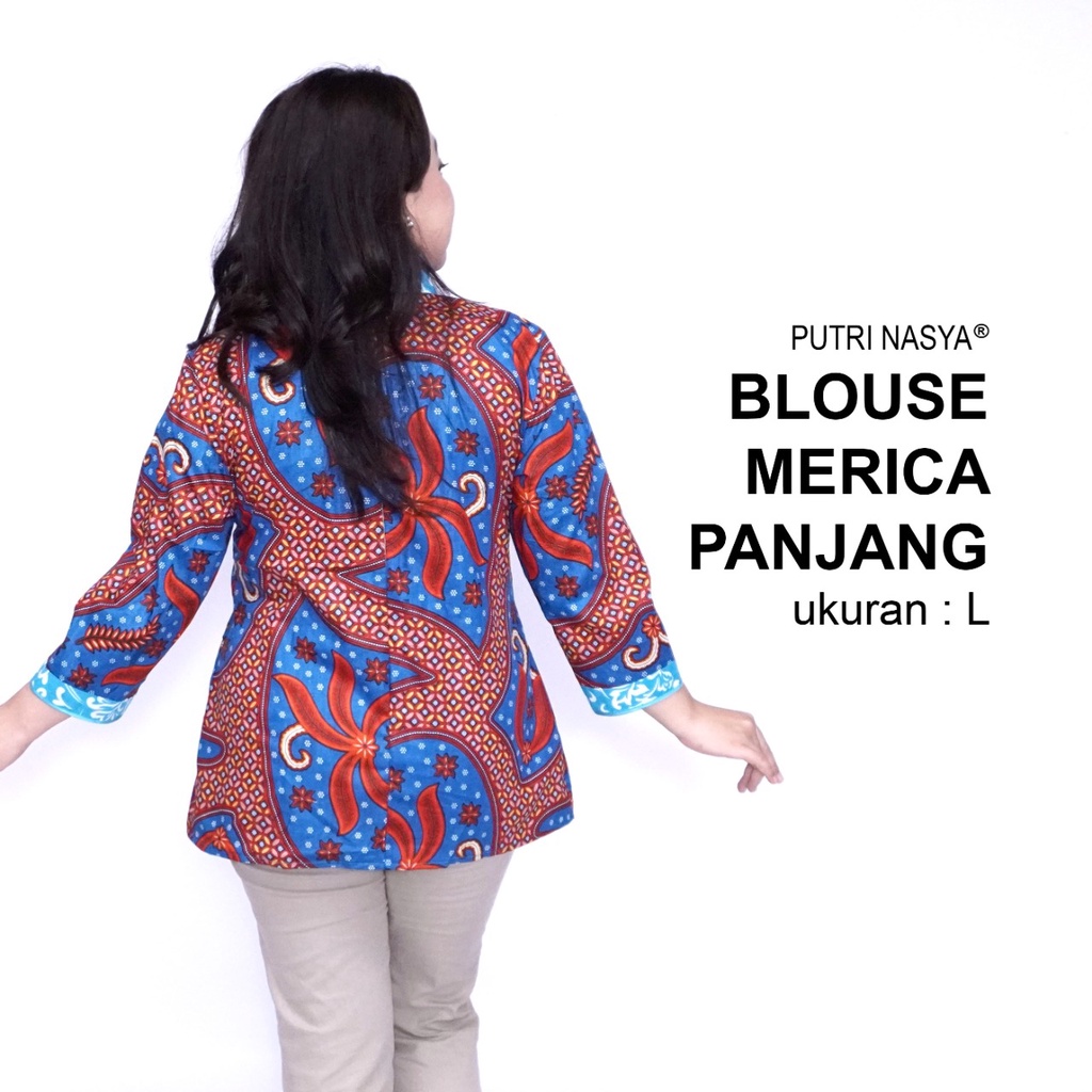 Blouse Big Size Formal Atasan Batik Jumbo Wanita S-M-L-XL-2L-3L-4L-5L-6L-7L Blus Jumbo Kantor Kerja Batik / Pakaian Kekinian Wanita Super Big LD 140 Keren / Blus Batik Seragam Bahan Katun Formal Model Terbaru / Baju Batik Bigsize Wanita Trendy