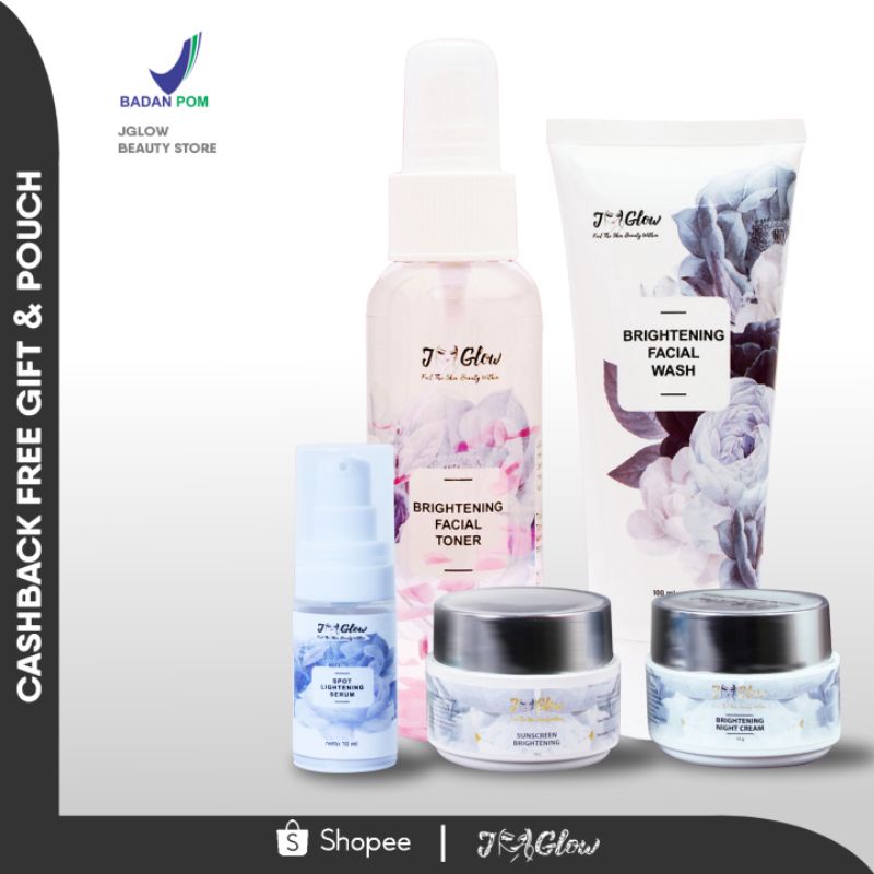 JGlow Paket Super Whitening / Original / JGlow Skincare / Untuk Kulit Kusam Dan Kering