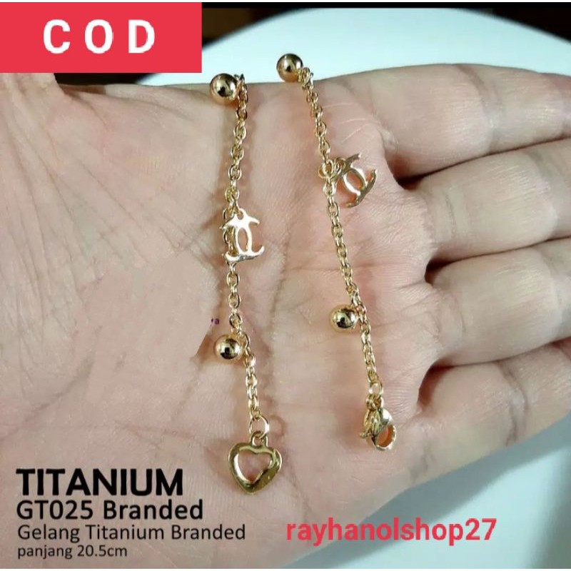 Gelang tangan wanita TITANIUM ASLI warna Gold dan Silver Termurah banyak pilihan model dan ukuran