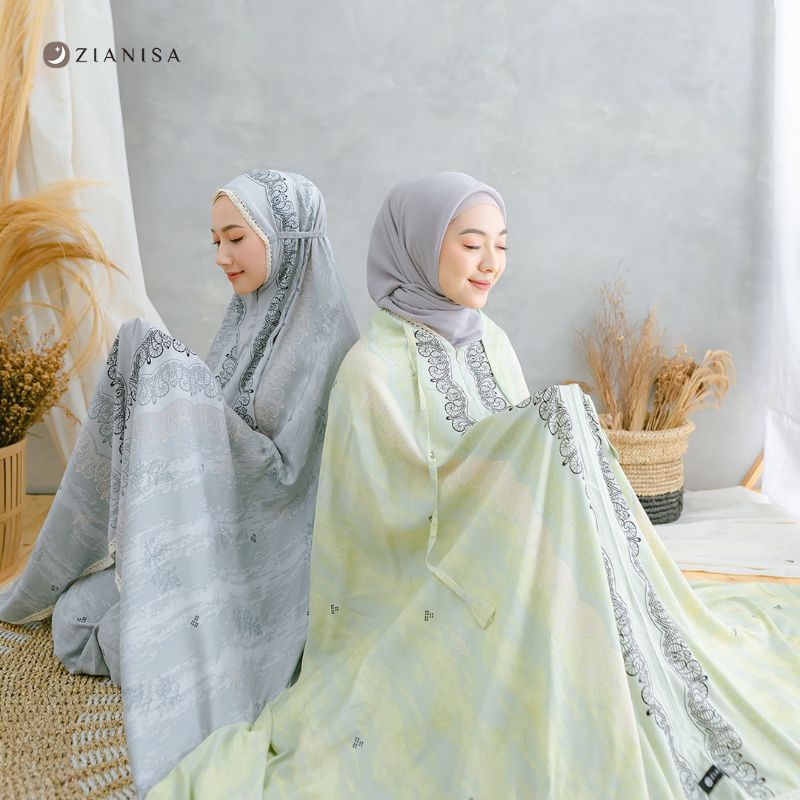 Big Ramadan Sale Terlaris Mukena Fairuz Dewasa Jumbo 2in1 Border Original by Zianisa Bahan Rayon Pre