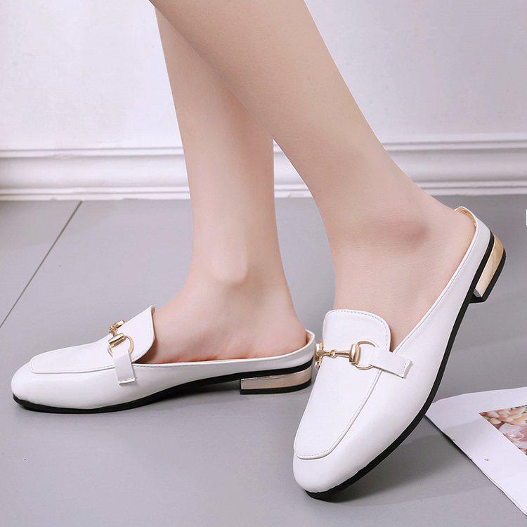 Sandal  Selop  Wanita  Model Korea Low Heels Squared Toe 