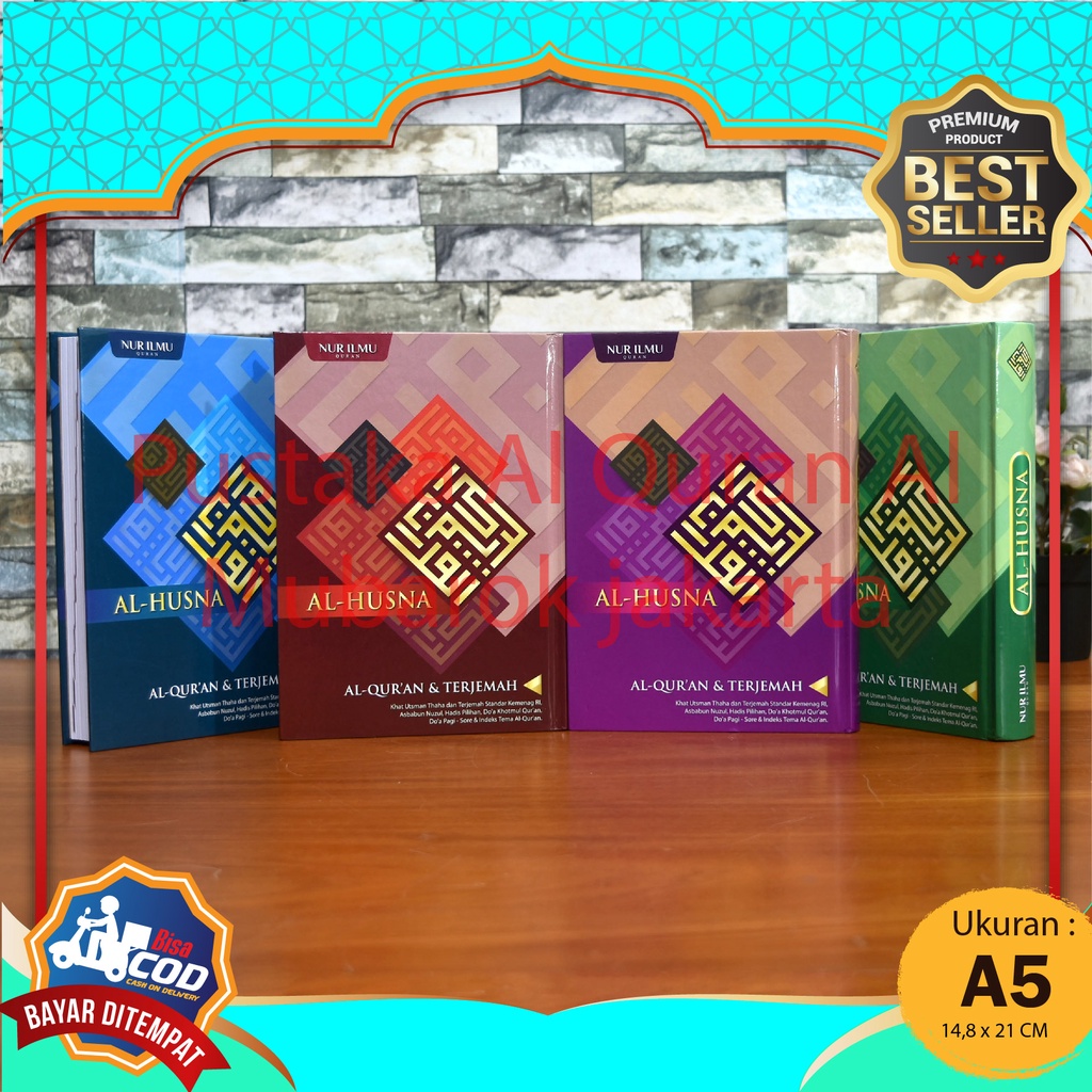 ukuran sedang A5 - Alquran Wakaf A5 AL-HUSNA Cover Milenial Khat Utsmani Thaha Penerbit Nur Ilmu, Al