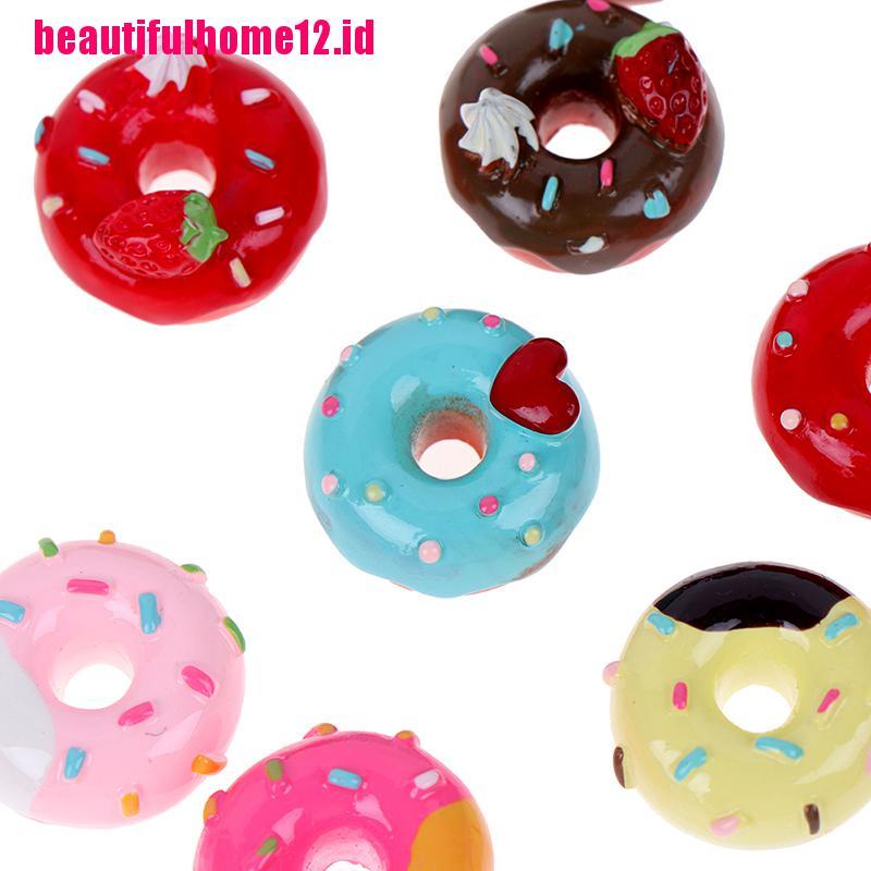 【beautifulhome12.id】10Pcs 1:12 Dollhouse miniature candy donut bread doll house kitchen decor