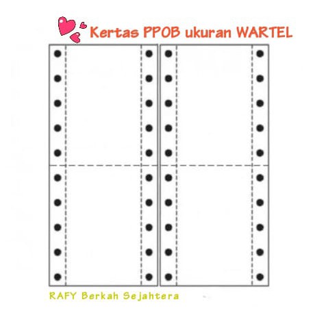 

Kertas Komputer POS / PPOB 9,5"x11" : 4 (DPH WARTEL 1Ply & 2Ply) - untuk Struk penjualan, POS/PLN dll