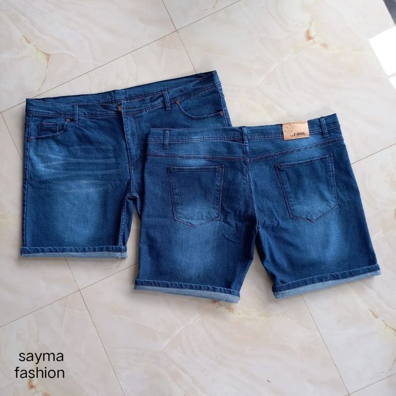 Celana jeans pendek melar pria big size 30 - 46 || celana jeans pendek melar premium