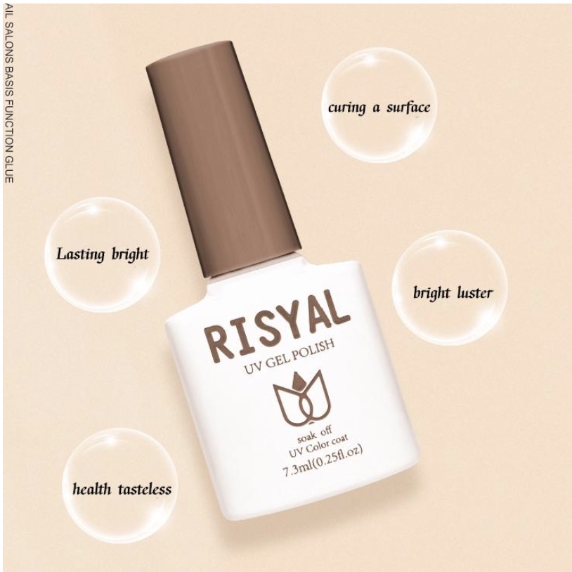 (1-40) RISYAL Cat Kuku Kutek Soak Off Gel Halal UV Polish 7.5 ml KU036