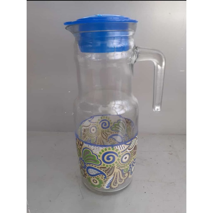 Hampers Cantik Souvenir Teko Kaca Pitcher Set Cantik Drink Set Gelas Kaca Unik Pitcher Kaca Merah Be
