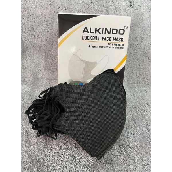 MASKER DUCKBILL  ALKINDO HITAM GARIS EMBOS  ISI 50