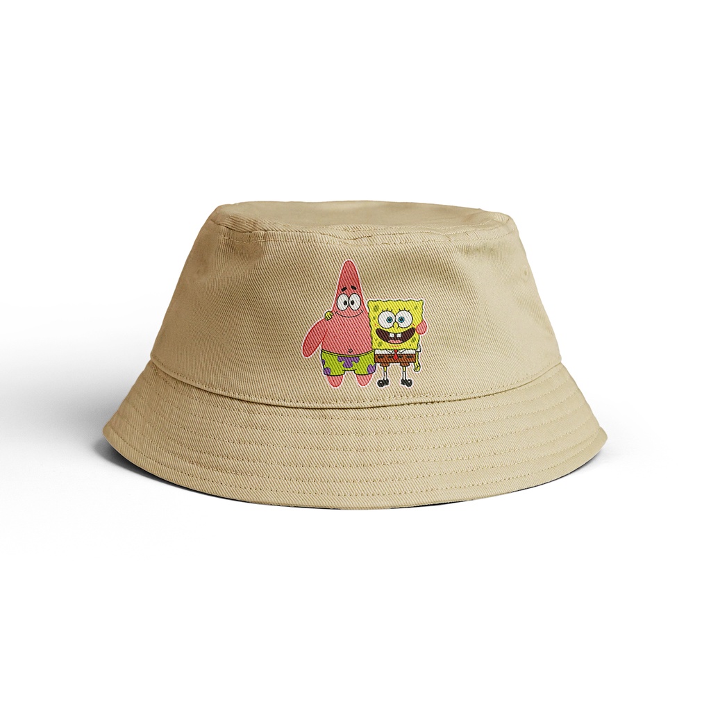 GKABHCSPB102 Topi Bucket Hat Anak Gambar Kartun Spongebob dan Patrick Star  Bucket Hat Anak Bahan Pr
