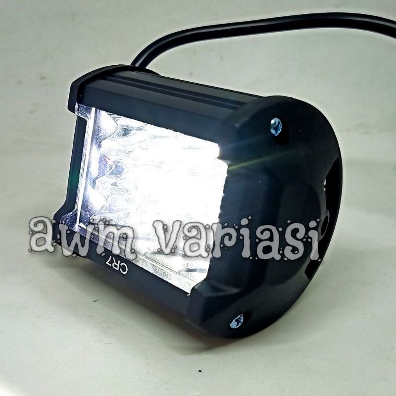 Lampu tembak sorot CWL 12 mata led 2 warna 3 mode diam hidup putih kuning