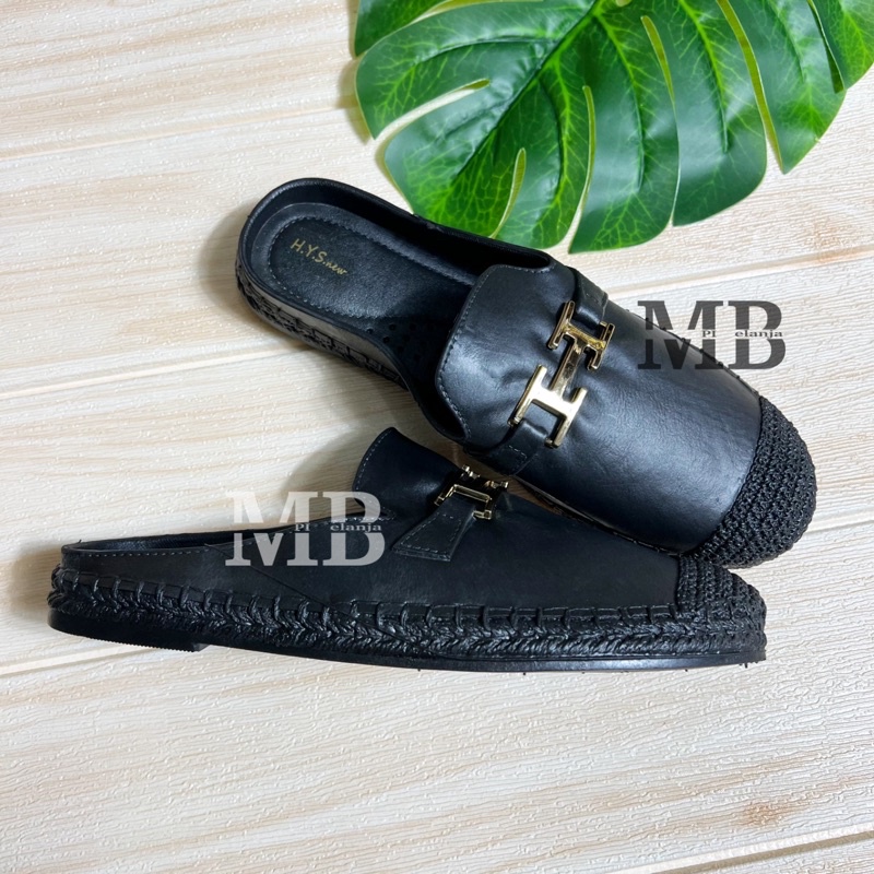 MULE SANDAL JELLY IMPORT WANITA HYS BAPAO RAJUT JUMBO