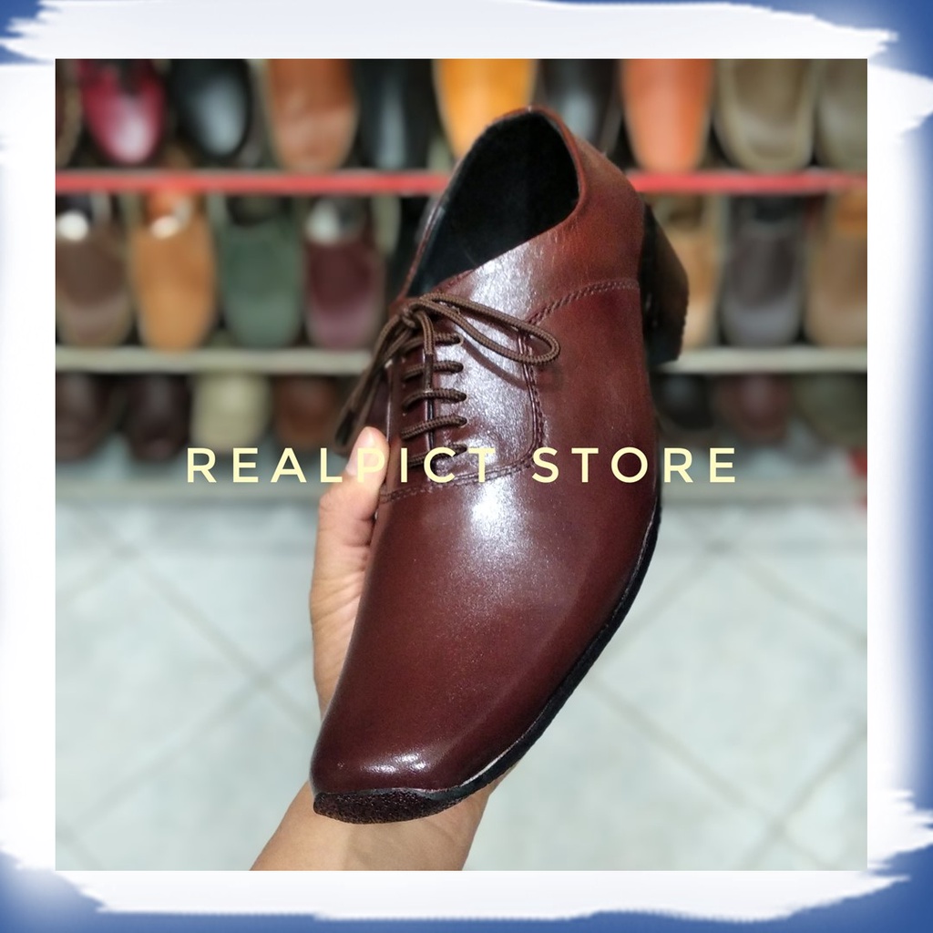 Sepatu Pantofel Kerja Pria Bahan Kulit Asli Model Formal Lancip sepatu kantor kulit asli