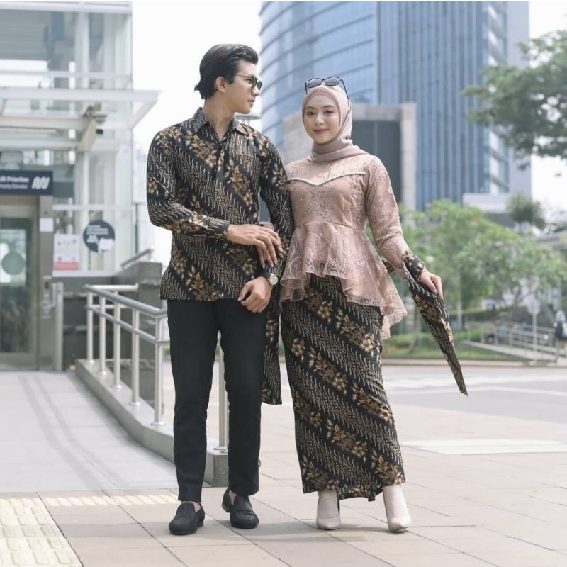 Terbaru || Batik Couple Dista Parang Melati | Kebaya Couple Modern | Kebaya Lamaran Tunangan Wisuda | Couple Tunik Brokat Couple Dista