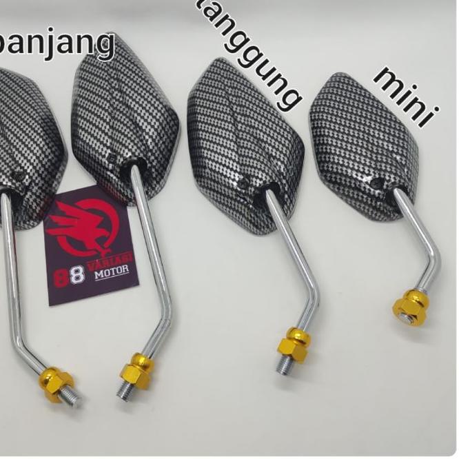 ♥ Spion Yamaha Jupiter Karbon Gagang Crome Panjang - Tanggung - Kecil / Spion Variasi Karbon Yamaha 
