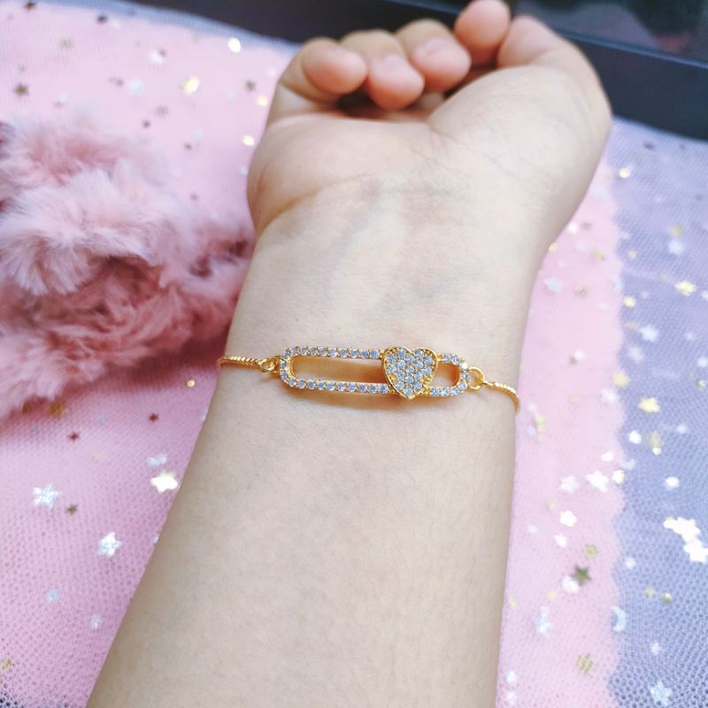 Gelang Serut Wanita Titanium Anti Karat Lapis Emas5127OM