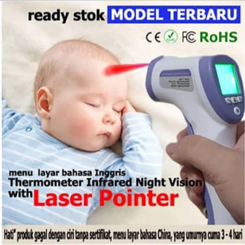 Thermometer Gun Infrared Laser Pengukur Suhu Tubuh Termometer