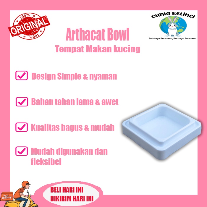 Tempat makan Kucing Arthacat Pet Bowl Single Putih