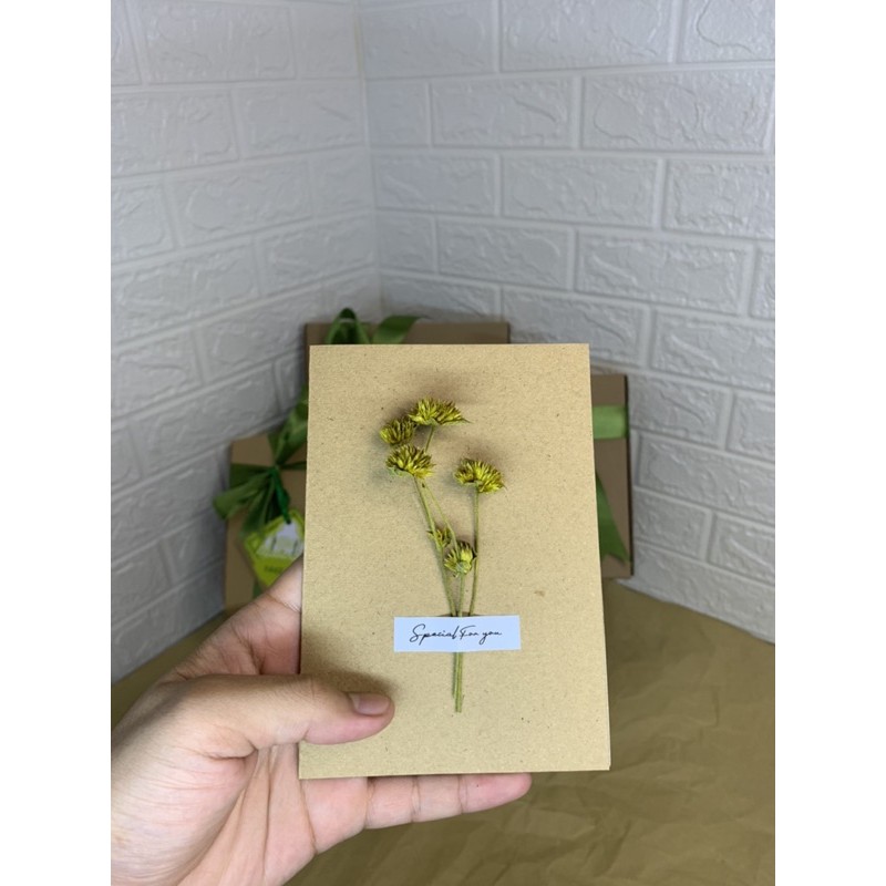 

[001] Dried Flower Greeting Card Kartu Ucapan Rustic untuk kotak kado box hamper gift parcel lebaran