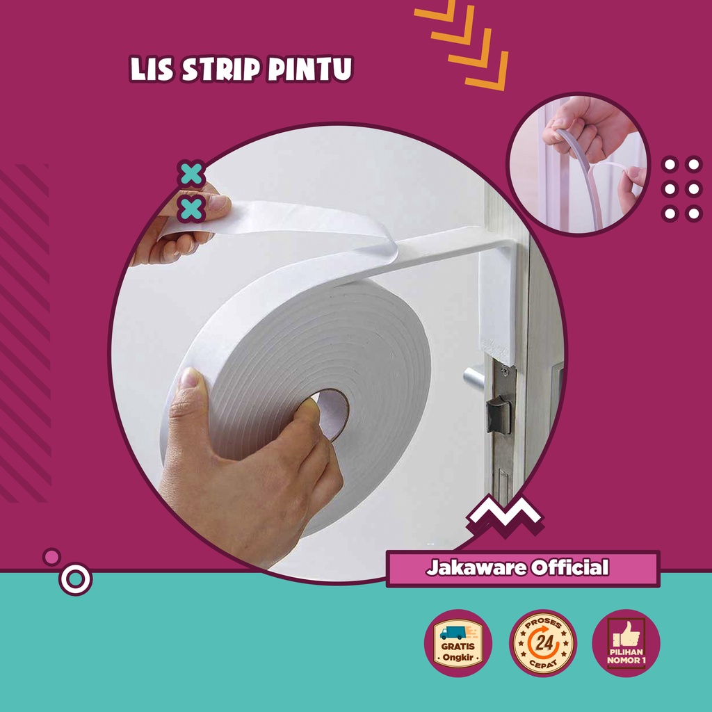 LIS STRIP PINTU DOOR NOISE INSULATION SEALENG TAPE 3CMx5M LIST LUBANG PEREDAM SUARA PENCEGAH KEDAP S