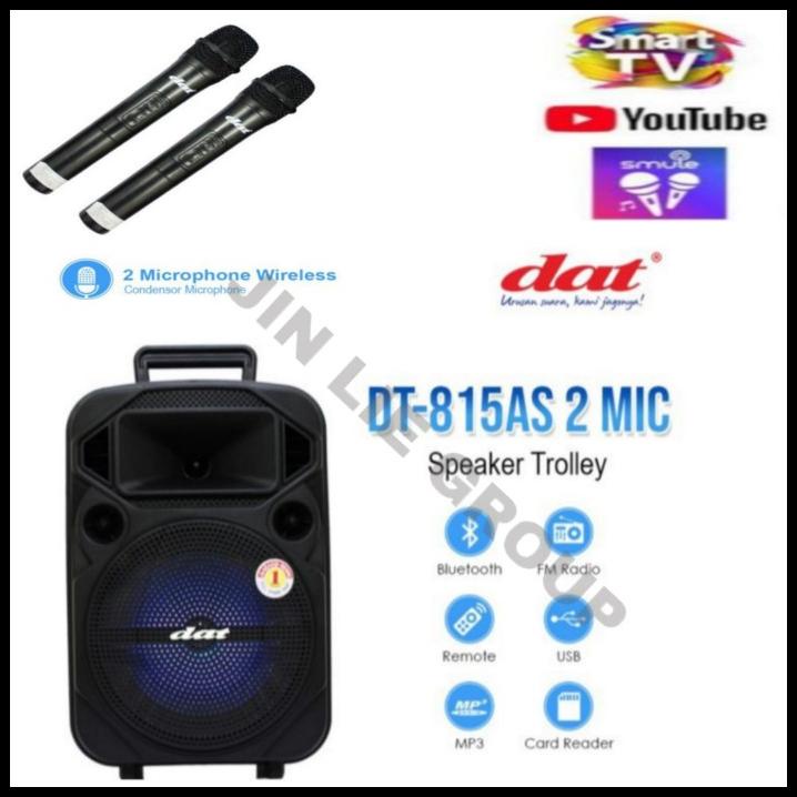 Speaker Portable Dat 8 Inch Dt-815 As 2 Mic Wireless