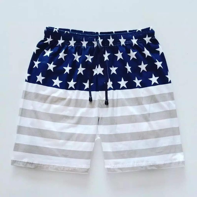 Celana Pendek Pria Surfing Distro Premium Renang Pantai Santai Kolor-Boxer Salur Abu