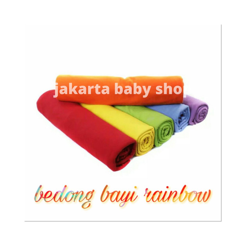 BEDONG PELANGI 90X100 CM BABY QU 847028 SATUAN/PC DAN PACK / BEDONG BAYI POLOS RAINBOW