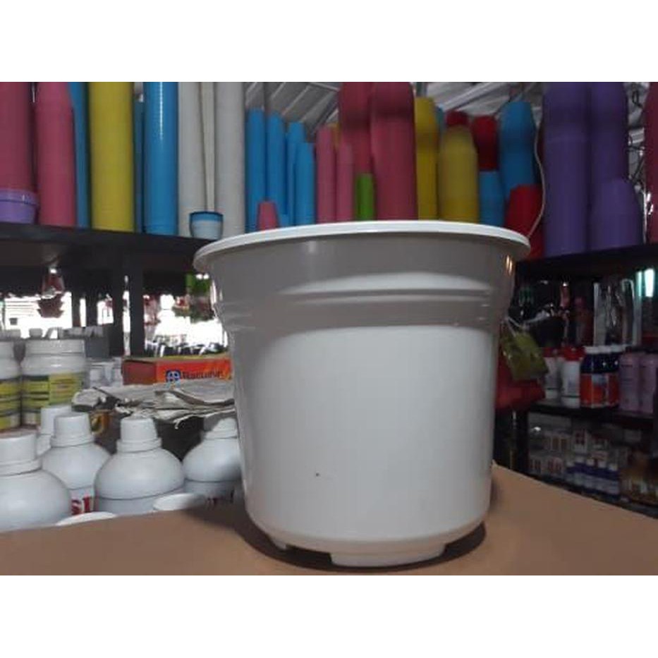 pot bunga PUTIH 20cm Putih
